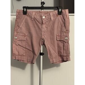 TRUE RELIGION Women’s Cargo Shorts Distressed Red - Size 26
